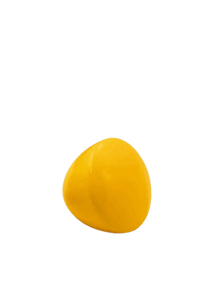 Comandante Standard Knob, Beech Wood, Lacquered Yellow, Ø44mm